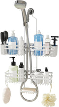 Shower Caddy Hanging for Bathroom Organizers and Storage - 3-Tier Adjustable Anti-Swing Shower Organizer Hanging with Heavy-Duty Suction Cups, Damage-Free Rustproof (White)