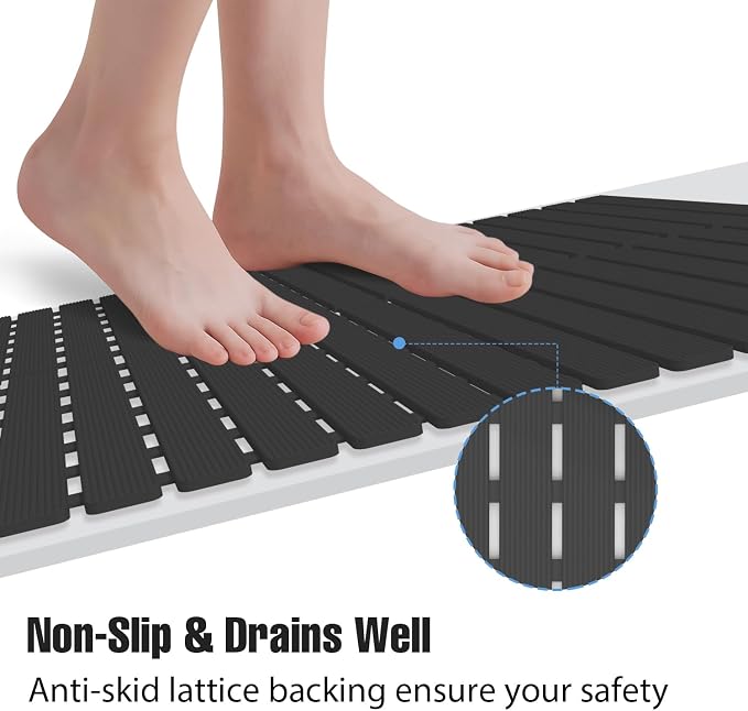 MBOSS Square Shower Mat for Inside Bathroom, Non Slip Bathtub Mat, 24 X 24 Inch Non Slip Shower Mat for Tub & Shower, Bathroom Essentials Safe, Easy to DIY Cut, Eco-Friendly Materials