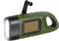 SEANCHEER Hand Crank Solar Powered Flashlights,Compact Emergency Rechargeable LED Flashlight Handheld Survival Flashlight,Quick Snap Carbiner Dynamo Flashlight for Outdoor,Sports,Hiking-Army Green