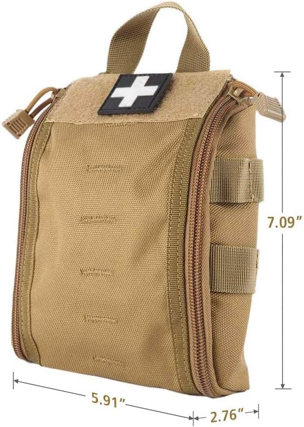 WYNEX First Aid EMT Bags, Tactical IFAK Medical Molle Pouch Military Utility Med Emergency EDC Pouches Outdoor Survival Kit Suit for Tactical Waist Belt Pack 1000 Nylon