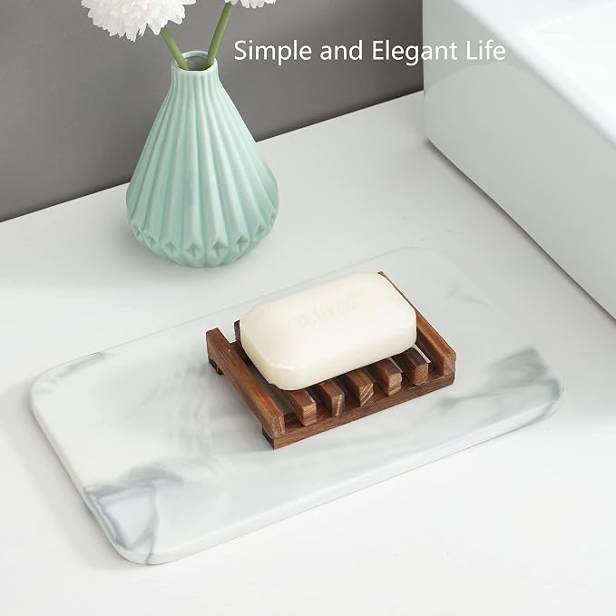 Wooden Soap Dish for Shower,Set of 3,Self Draining Bar Holder for Bathroom, Soap Saver Tray Soap Stand for Homemade Soap, Vowupt