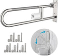 Toilet Grab Bar 30.3 Inch, Munzong Anti-Slip Handicap Grab Bars with Paper Holder, Flip-Up Bathroom Toilet Safety Rails, Stainless Steel Knurled Support handrails for Seniors Elderly Disabled Pregnant