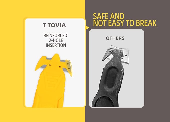 Safety Box Cutter, T TOVIA Package Opener SK2 Stainless Steel Concealed Blade with Tape Splitter for Cartons Cardboard Wrap Straps Film (12 Pack - Assorted Colors)