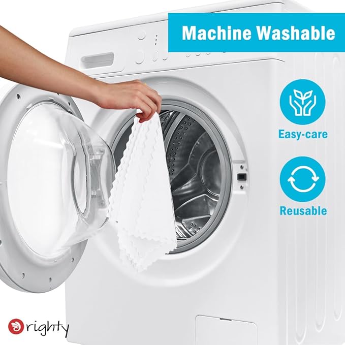 Orighty Microfiber Cleaning Cloth, 5 Pack Highly Absorbent Cleaning Rags, Household Cleaning Supplies, Reusable Lint Free Cloths Microfiber Rag for House, Kitchen, Car Care, 12x11 inch, White