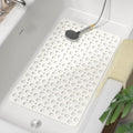 HITSLAM Bathtub Mat Non Slip, 30 x 17 Inch TPE Bath Mat for Tub, Efficient Drainage Bathroom Shower Mat with Suction Cups, Bath Tub Mat, Soft on Feet and Easy to Clean, White