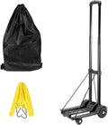 HOZEON Folding Hand Truck, 88 Lbs 40 KG Heavy Duty 4-Wheel Solid Construction Utility Cart for Luggage, Lightweight Compact Portable Fold Up Dolly for Luggage, Travel, Shopping Moving, Office, Black