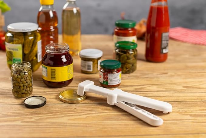 Kuhn Rikon Compact Jar Opener – Easy Grip Adjustable Lid Remover for All Jar Sizes, Ergonomic & Arthritis-Friendly Kitchen Tool, Swiss-Engineered Design