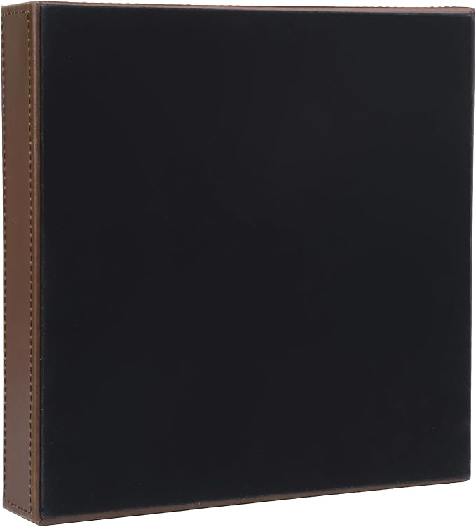 HofferRuffer Faux Leather Vanity Tray, Elegant Desktop Storage Organizer, Decorative Catchall for Perfume, Bathroom Valet, Nightstand or Dresser, 10 x 10 x 1.8 inches (Brown)