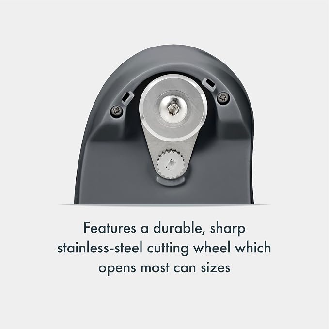 Culinare One Touch Electronic Tin Opener, Grey, Plastic/Stainless Steel, Automatic Can Opener, Battery Operated/Hands-Free Use/Magnetic Lid Removal, Batteries Not Included