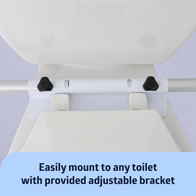 Medline Toilet Handle Safety Rail, Grab Bar for Bathroom, 26" to 31" Adjustable Height, 250-lb. Capacity