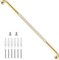 47 Inch Brushed Gold Shower Grab Bar w/Anti-Slip Knurled Grip,YuanDe Stainless Steel Bathroom Grab Bars,Handicap Injury Elderly Senior Assist Support Shower Handle