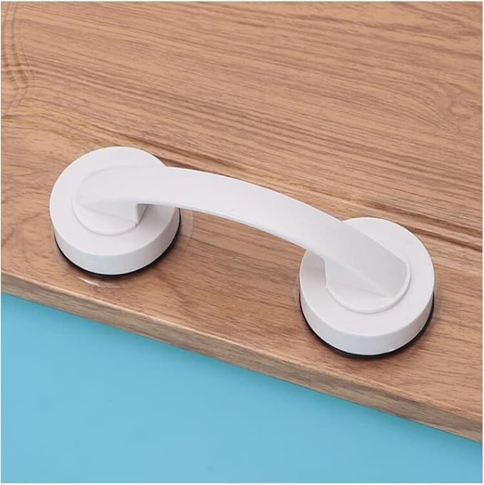 WANLIAN Powerful Suction Cup Glass Mirror Door Handle, Refrigerator Drawer Bathroom Suction Cup Wall handrail, Bathtub Shower Handle Kitchen Drawer Cabinet Handle Suction Cup (White)