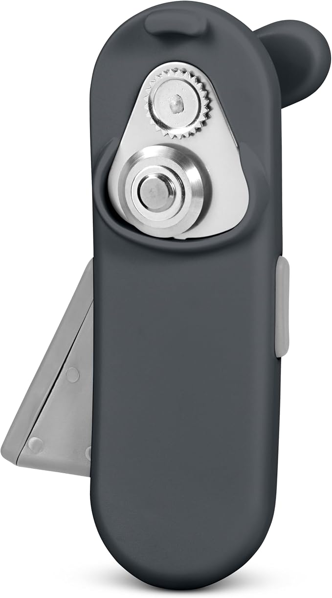 Culinare MagiCan Auto Tin Opener, Grey, Plastic/Stainless Steel, One Hand Operated Manual Can Opener with Clamp
