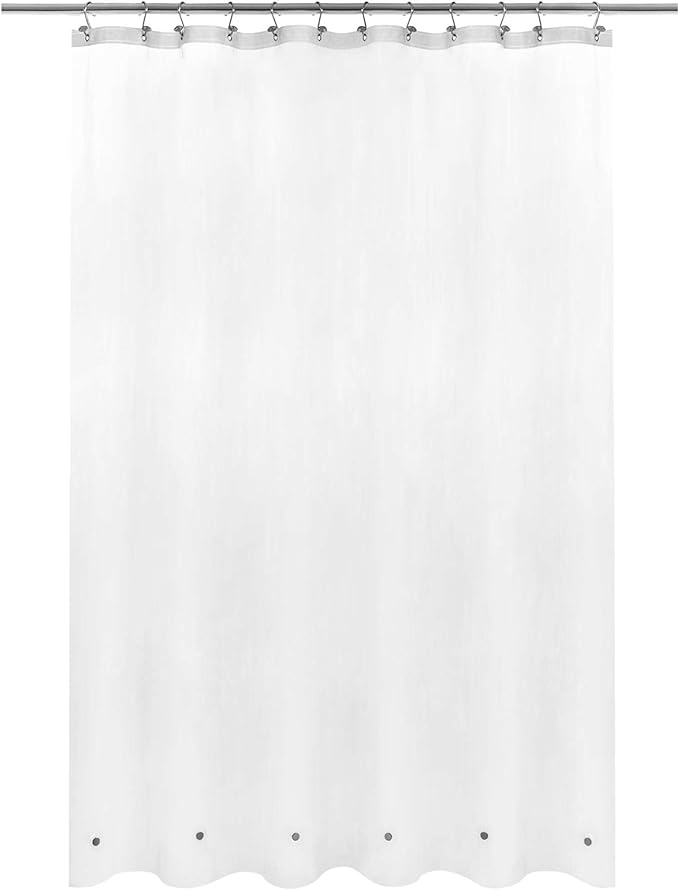 Barossa Design Long Shower Curtain Liner with 6 Magnets - 72" x 78", Waterproof PEVA Shower Liner for Bath Tub, PVC Free, Metal Grommets - Frost, 72x78
