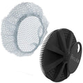 Silicone Body Scrubber with Scrub Net, BEAUTAIL 2 Pack – Rich Foam and Exfoliation with Gentle Brush or Firmer Net Options – Hygienic, Durable, Easy to Clean – 1 Shower Brush Black, 1 Scrub Net Gray