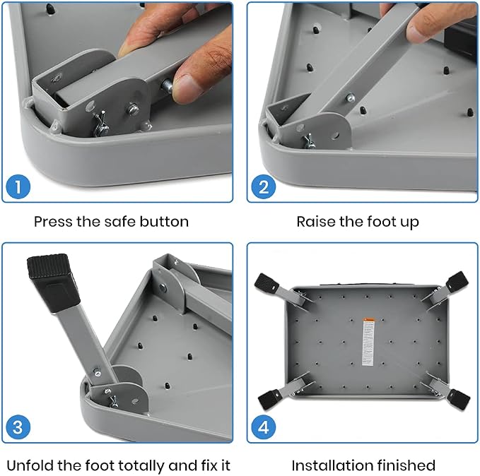 TreeLen 1-Step 330lbs Capacity Folding Metal Step Stool, Portable Step Ladder, Non-Slip, Sturdy