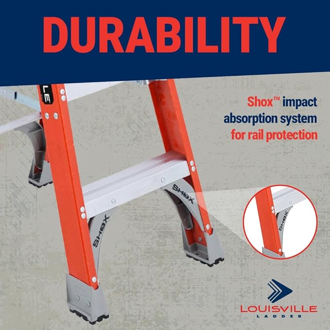Louisville Ladder 10-Foot Fiberglass Step Ladder, 300-Pound Load Capacity, Type IA, FS1510