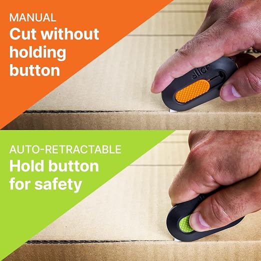 Slice Auto-Retractable Mini Box Cutter | Safe Ceramic Box Cutter Lasting 11x Longer than Metal | Keychain Box Opener | 12 Pack