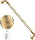 32 Inch Brushed Gold Grab Bars for Shower with Anti-Slip Knurled Grip,YuanDe Stainless Steel Bathroom Grab Bars, Shower Handrail Support, Handicap Elderly Balance Assist Handles