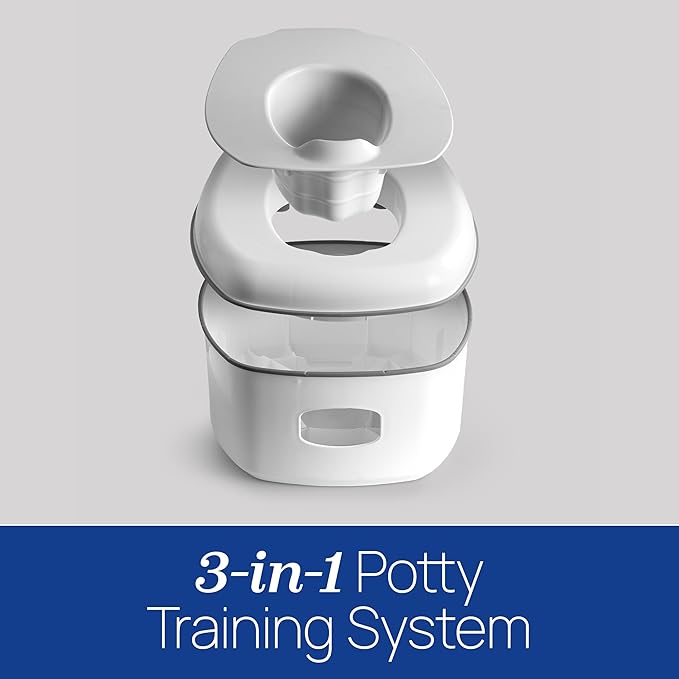 Chicco 3-in-1 Potty Training System, Toddler Training Potty, Toilet Topper, Step Stool, Easy-Clean, Anti-Slip Base, Adjustable Spray Shield