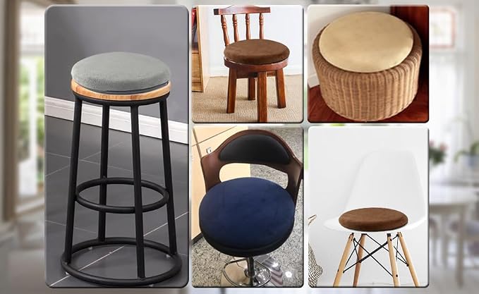 Sigmat Memory Foam Seat Cushion Anti-Slip Soft Round Stool Cushion Chair Pad 13 Inch Grey