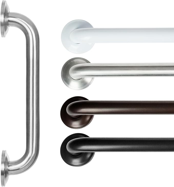 Vive Grab Bar for Showers - Bathroom Antislip Handrail for Seniors, Elderly Assistance Product, Heavy Duty Shower Handles, Handicap Grab Bars, Stainless Steel, Multipurpose, 440 lbs (Brushed Nickel)