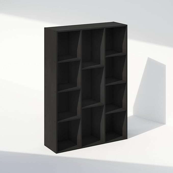 Furinno Reed Closet Organizers and Storage, 11-Cube Closet Organizer, Open Shelf Closet Storage, for Wardrobe, Bedroom, Living Room, Blackwood