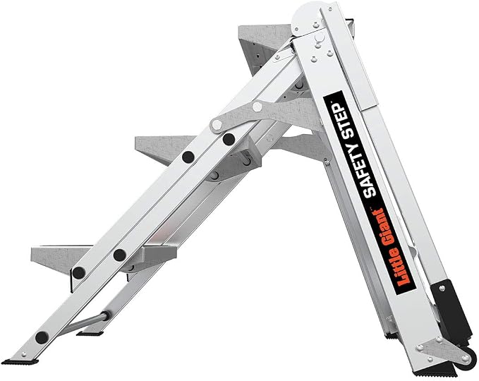 Little Giant Ladder Systems 10310BA Safety Step Stepladder with Handrail, 3-Step