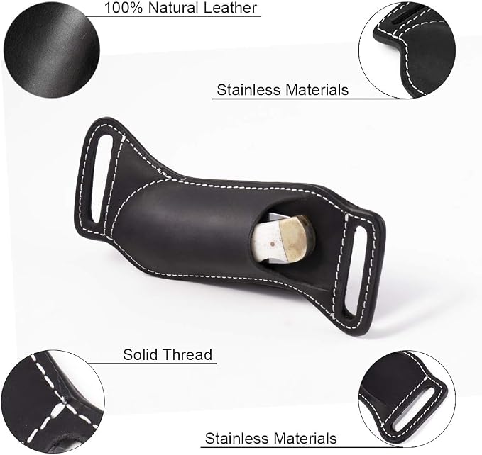 Gentlestache Leather Knife Sheaths for Belt, Knife Holster, Pocket Knife Sheath, EDC Leather Sheath for Folding Knife Carrier