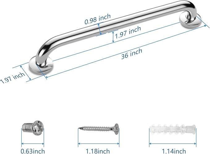 Gotega Shower Grab Bar 2 Pack,Stainless Steel Bathroom Grab Bar Shower Bath Handle Grab Bars for Bathtub Showers 36 Inch