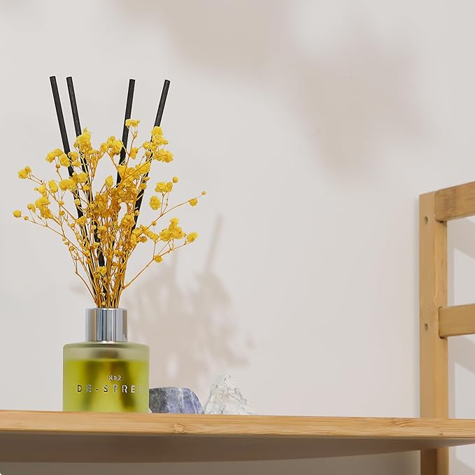 Jasmine White Tea Scent Diffuser, 1.7 oz Reed Diffuser with Dried Flower for Bathroom Small Place, Last up to 30 Days