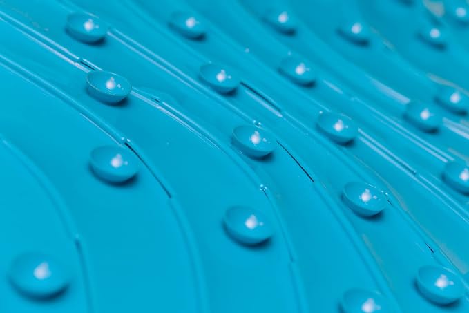 Boon B11192 RIPPLE Textured Non Slip Baby Bath Tub Mat with Hanging Hook and Drain Holes, Blue