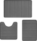 RUN HELIX Grey Bathroom Rugs, Ultra Absorbent Non-Slip Memory Foam Bath Rugs, Washable Bedroom mats,Soft Velvet Bath Mats,Easier to Dry for Bathroom Floor Rugs