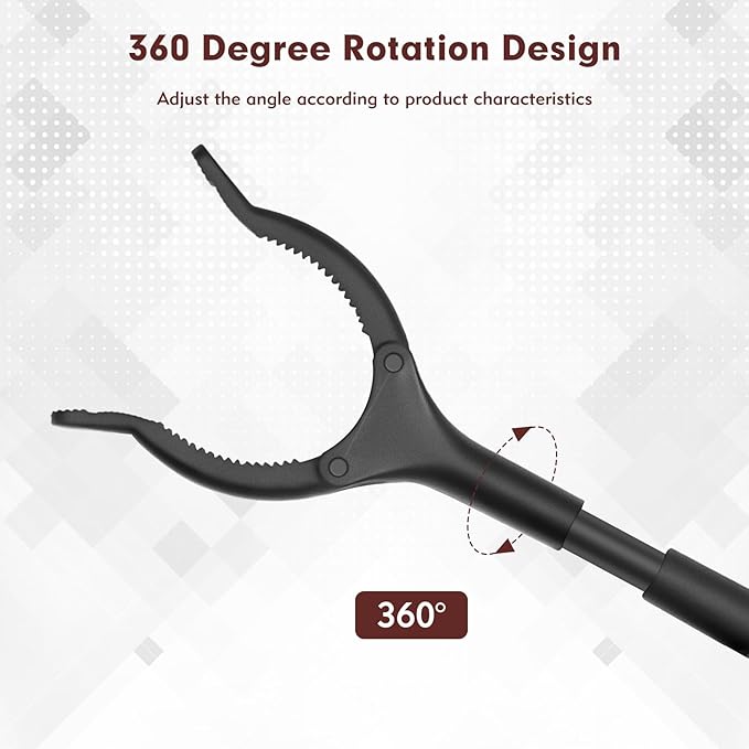 Grabber Reacher Tool, 11" Grabber with Anti-Slip 360° Rotating Jaw, Lightweight Reacher Grabber Pickup Tool for Gripping Various Objects and Picking up Trash Pests Trash