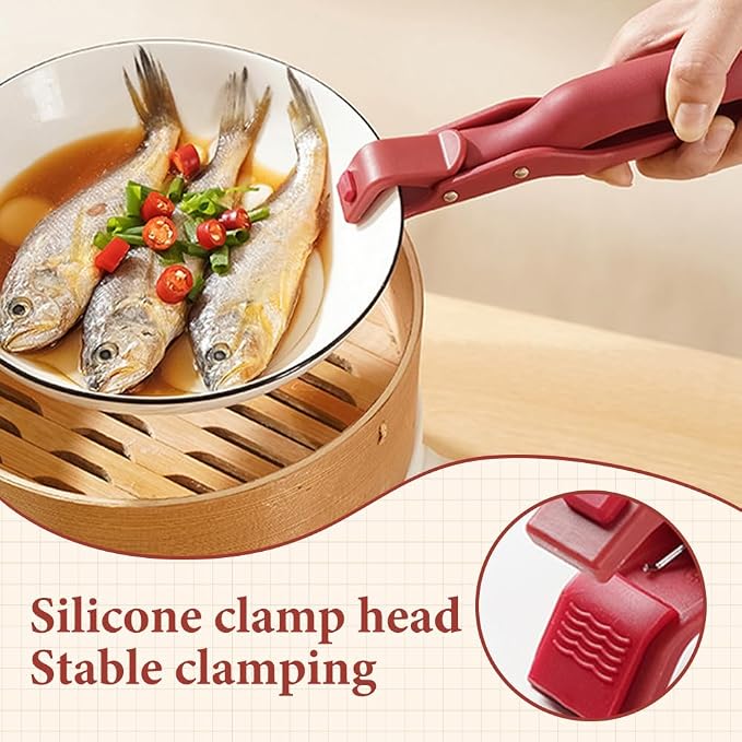 Multi-Purpose Anti-Scald Bowl Holder Clip for Kitchen, 2026 New Silicone Non-Slip Heat Insulation Anti-scald Clip, Multi-Function Anti-Scald Bowl Clip Hot Bowl Dish Plate Gripper Clips (White, 1PC)