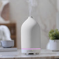 Gooamp 200ML Ceramic Essential Oil Diffuser - Ultrasonic Aromatherapy & Humidifier with 7-Color LED Lights, Auto Shut-Off, White, 1H/3H/6H Timer | Scent for Home,Office,Yoga
