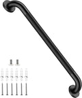 Matte Black Grab Bar 24 Inch, iHansee Anti-Slip Bathroom Grab Bar w/Knurled Texture Grip, Stainless Steel Safety Handrail for Toilet Bathtub, Wall-Mount Shower Handle Handicap Bars for Senior Elderly