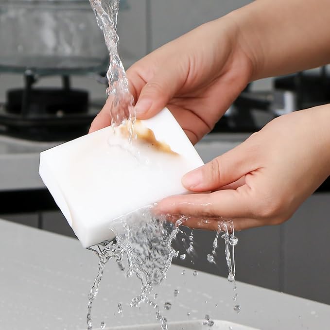 Magic Sponges Eraser,10 Pack Melamine Sponge in Bulk,2X Density,Long Lasting,Cleaning Sponge for Kitchen, Bathroom,Bathtub, Sink,Furniture, Wall Cleaner (White, 3.93x2.76x0.98in)