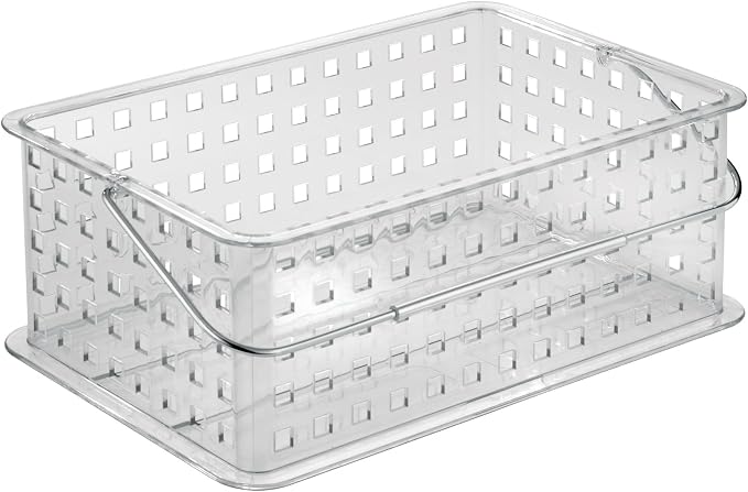 iDesign Large Stackable Shower Caddy Basket for Bathroom or College Dorm, Clear, Made in USA