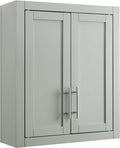 Crosley Furniture Savannah Wall Mounted Bathroom Storage Medicine Cabinet with Shelves, Gray