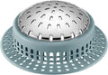 Aluvor Bathtub Drain Hair Catcher Shower Drain Cover Sink Drain Protector for Pop-Up & Regular Drains, Greyish Blue