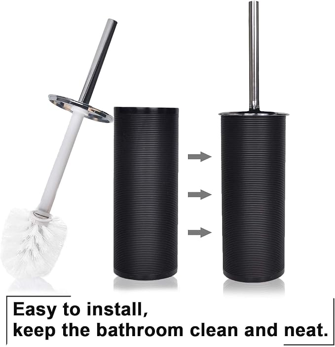 CERBIOR Bathroom Accessories Set 6 Piece Bath Ensemble Includes Soap Dispenser, Toothbrush Holder, Toothbrush Cup, Soap Dish for Decorative Countertop and Housewarming Gift, Black