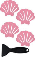 Secopad Non-Slip Bathtub Stickers, 24 PCS Shell Safety Bathroom Tubs Showers Treads Adhesive Decals Scraper (Pink)