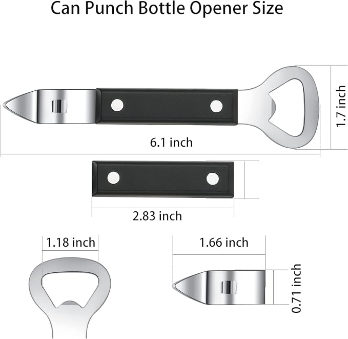 HANCELANT Can Punch Bottle Opener, Manual Stainless Steel Can Opener 3 Pack