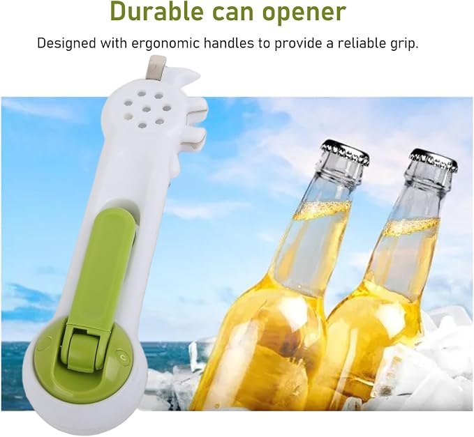 6in1 MultiPurpose Kitchen Opener Set, Jar can and Bottle Opener with Grip Handle Include Corkscrew and Rubber Gripper