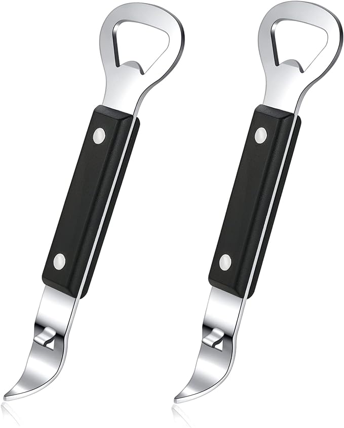 HANCELANT Can Punch Bottle Opener, Manual Stainless Steel Can Opener 2 Pack