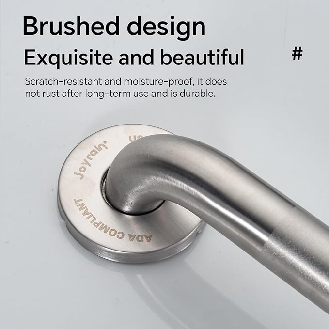 joyrain Shower Grab Bars for Seniors and Elderly-Wall Mounted Safety Rails for Bathroom Anti-Slip and Toilet Assistance Standing-Sturdy Grab Bars for Shower