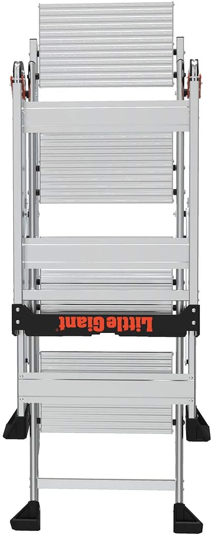Little Giant Ladders, Jumbo Step, 4-Step, 3 foot, Step Stool, Aluminum, Type 1AA, 375 lbs weight rating, (11904), Gray