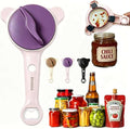 Jar Opener for Weak Hands,4 in 1 Multi-Purpose Jar Openers,Adjustable Jar Opener,Multi-Functional Bottle Openers with Non-Slip Grip for Wine Bottle,Perfect for Arthritis and Weak Hands (Purple)