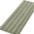 H.VERSAILTEX Bath Rugs for Bathroom Non Slip Bath Mats Thick Chenille Striped Bath Rug Runners 59" x 20" Absorbent Fluffy Soft Shaggy Mats Dry Fast Plush Area Carpet for Bath Room - Eucalyptus Green